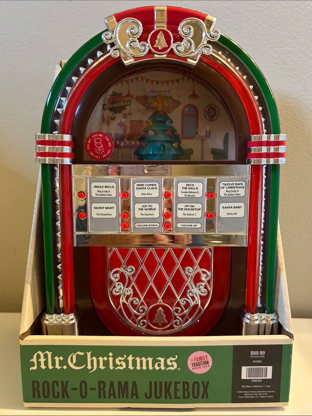 Mr. Christmas Red & Green Rock-O-Rama Jukebox